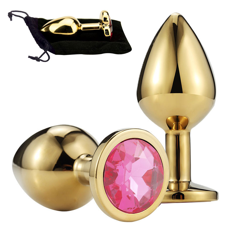 Adora Gold Jewel Princess Butt Plug - Light Pink - Large
